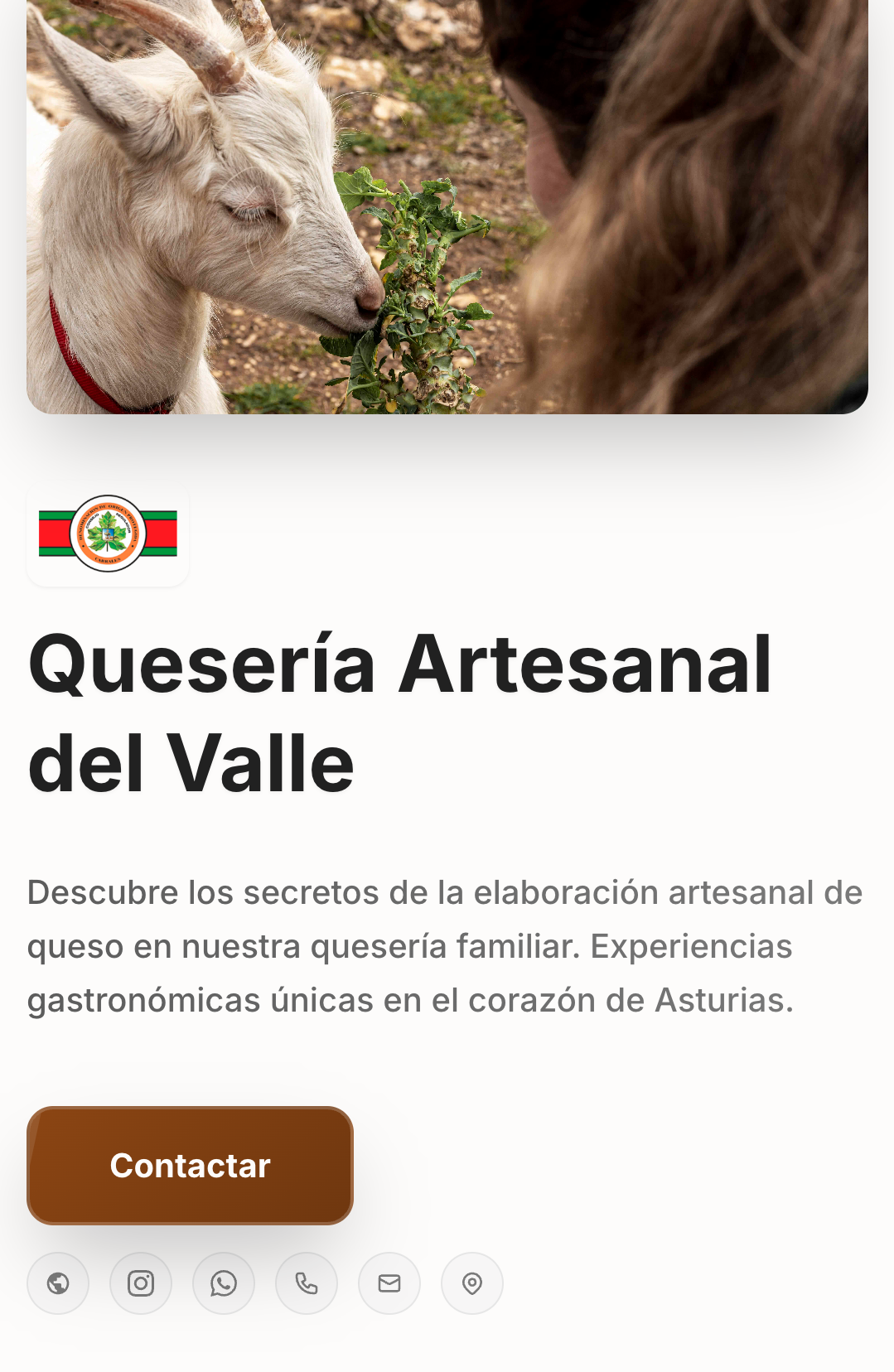 Quesería Artesanal del Valle - Landing mobile - Image 1