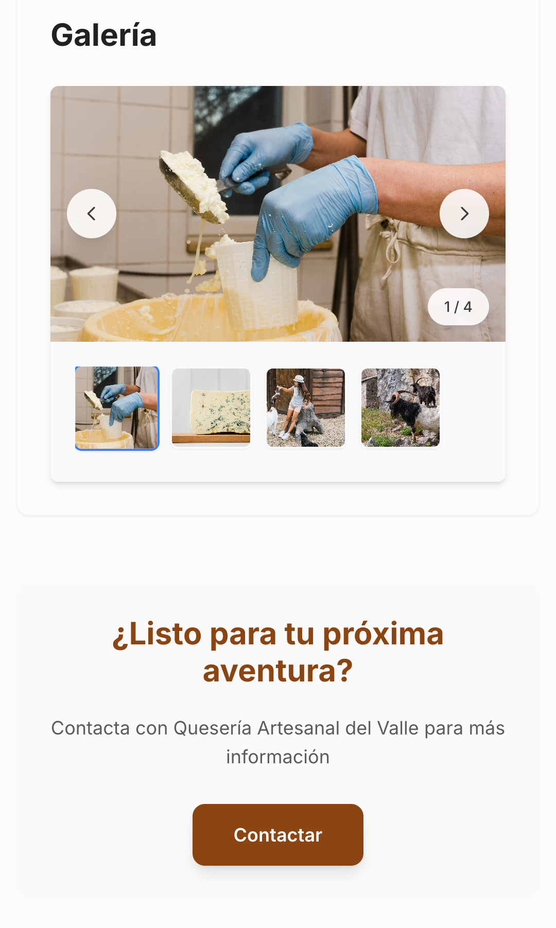 Quesería Artesanal del Valle - Landing mobile - Image 4