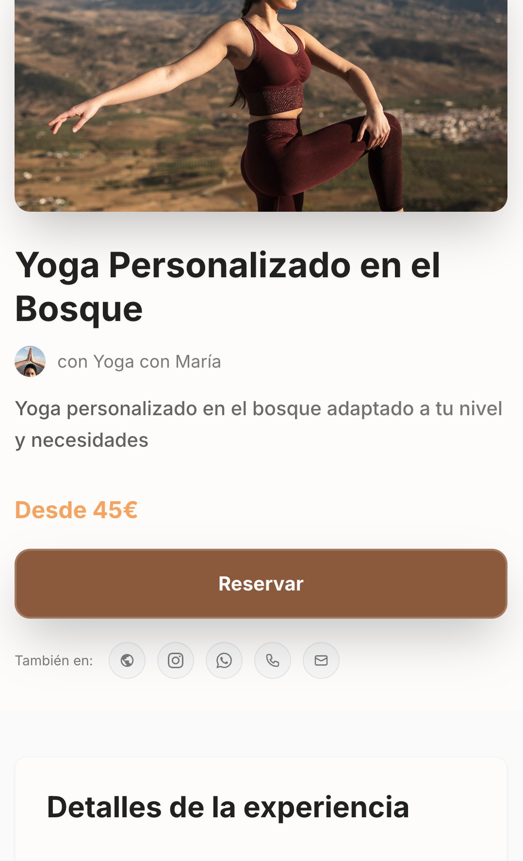 Yoga con María - Landing mobile - Image 1